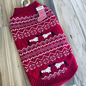 Nordic Icelandic Fair Isle Dog Christmas Holiday Pet Sweater L